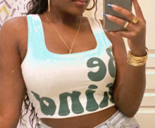 Load image into Gallery viewer, White "Be Kind" Cropped Tank w/ Puffed Font