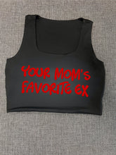 Load image into Gallery viewer, "Your Mom's Favorite Ex" Cropped Tank w/ Puffed Font