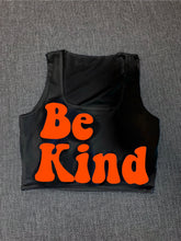 Load image into Gallery viewer, Black "Be Kind" Cropped Tank w/ Puffed Font