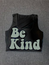 Load image into Gallery viewer, Black "Be Kind" Cropped Tank w/ Puffed Font