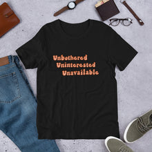 Load image into Gallery viewer, Unbothered, Uninterested, Unavailable tee (tan)