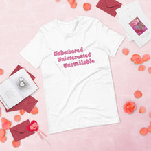 Load image into Gallery viewer, Unbothered, Uninterested, Unavailable tee (pink)