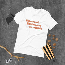 Load image into Gallery viewer, Unbothered, Uninterested, Unavailable tee (tan)