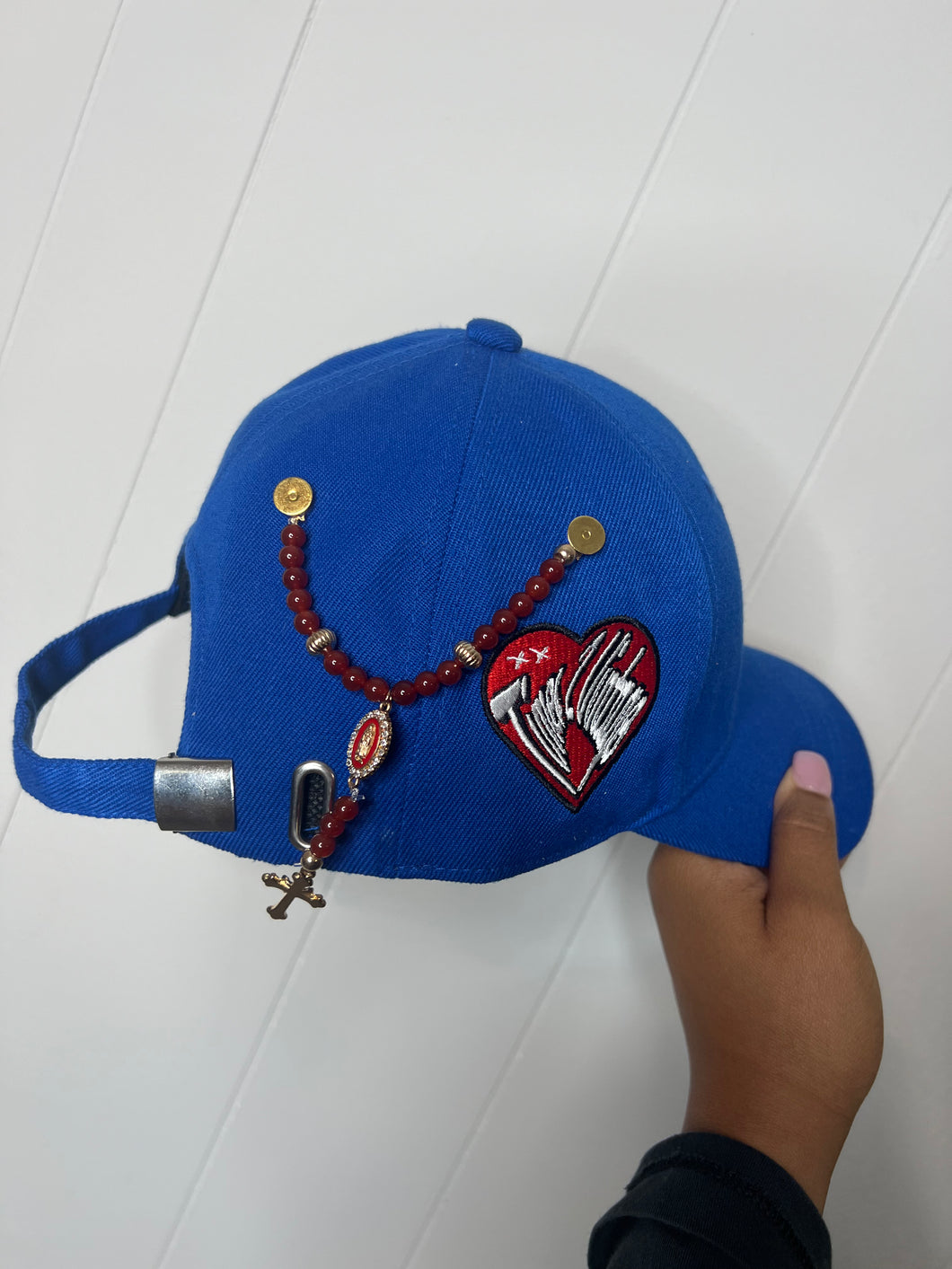 Red and Gold Rosary Style Hat Chain