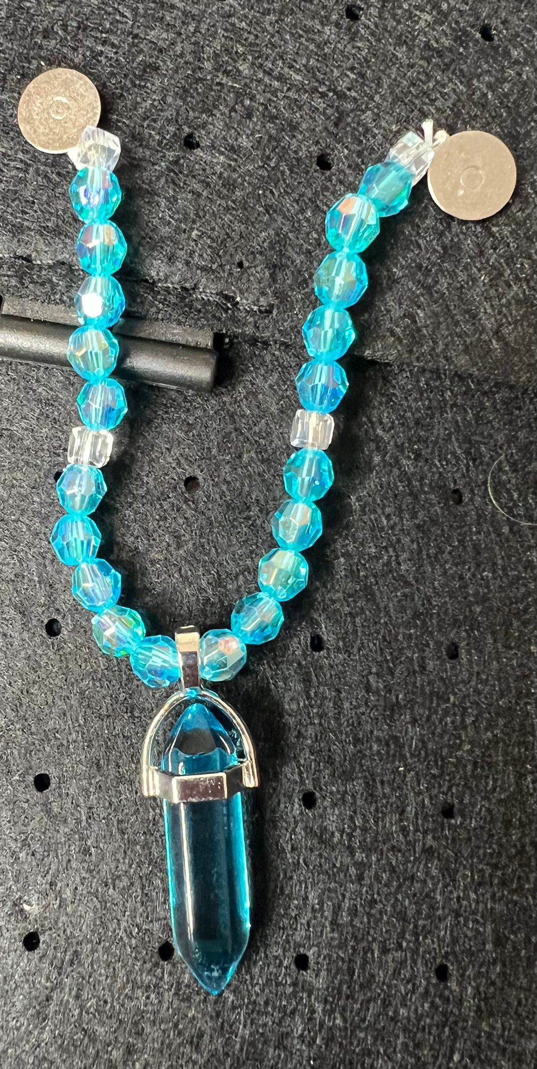 Light Blue Crystal Hat Chain
