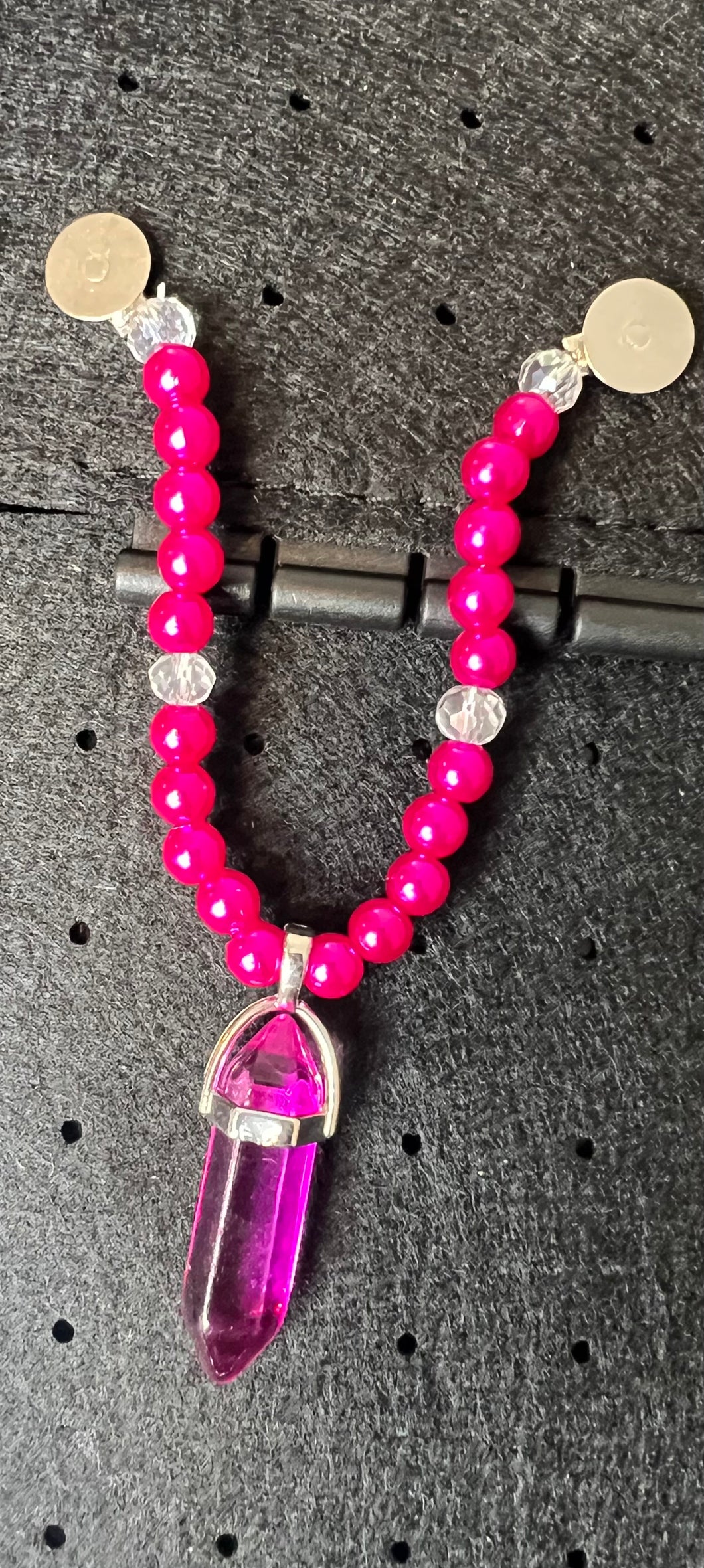 Hot Pink Crystal Hat Chain