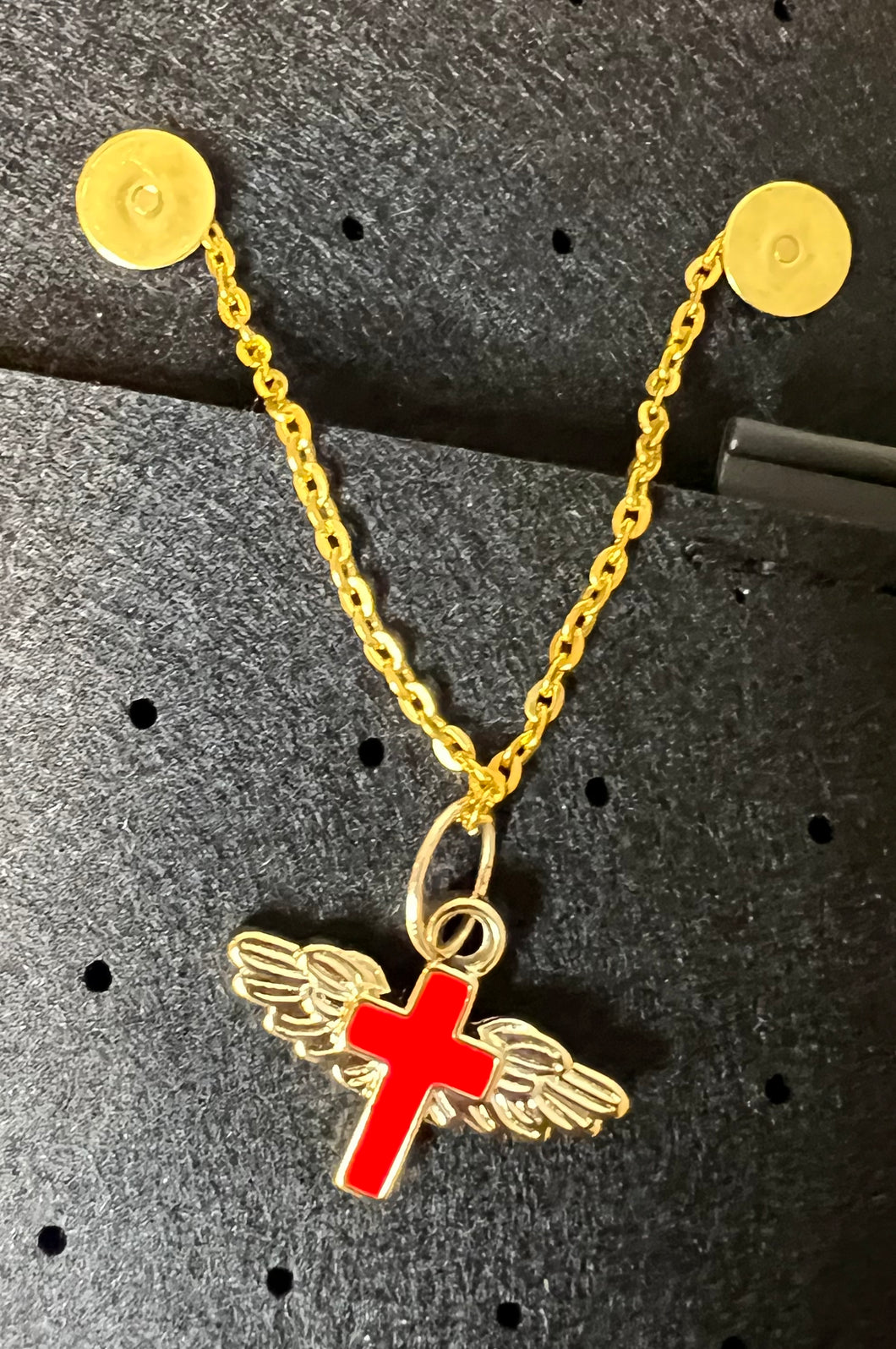 Gold and Red Cross Hat Chain