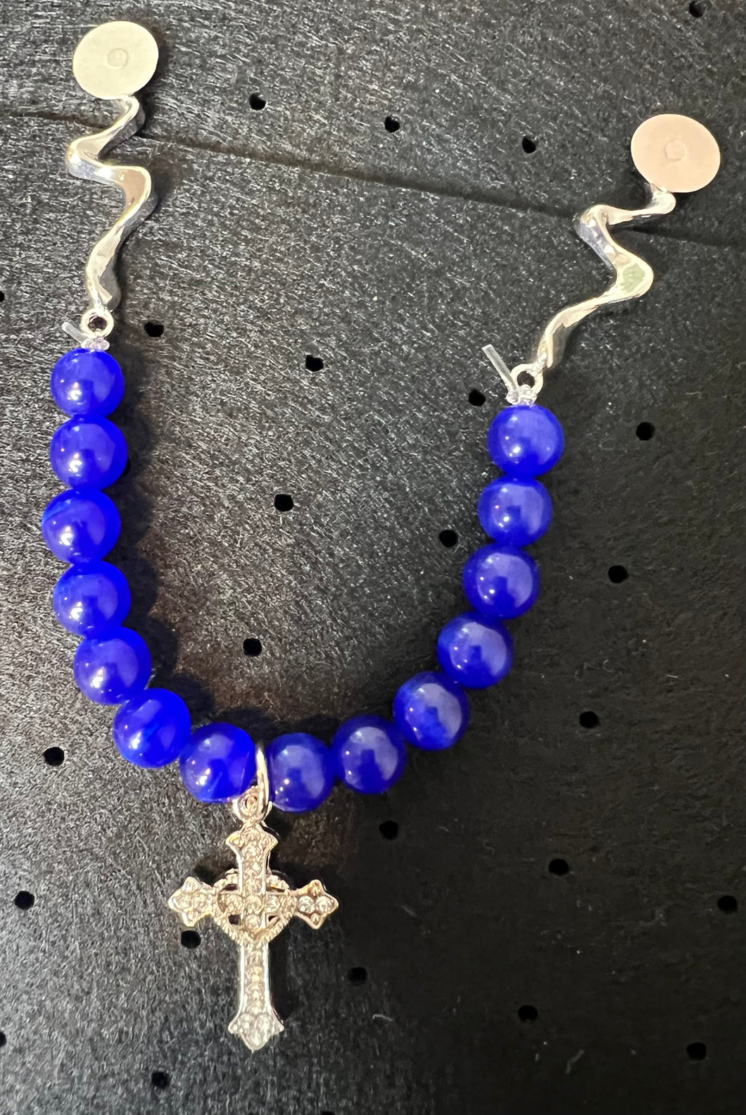 Black and Silver Cross Hat Chain