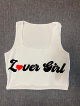Load image into Gallery viewer, &quot;Lover Girl&quot; Cropped Tank w/ Puffed Font
